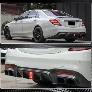 Rear bumper diffuser with exhaust tips (for S63/S65 AMG 2018-2021, Carbon) photo 4