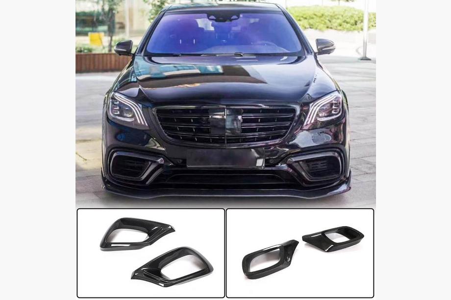 Mercedes S-class W222 2013-2022 Carbon Inserts Front Bumper (for AMG 2018-2021) Image