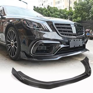 Front Bumper Lip Spoiler (for S63/S65 AMG 2018-2022, Carbon) photo 1