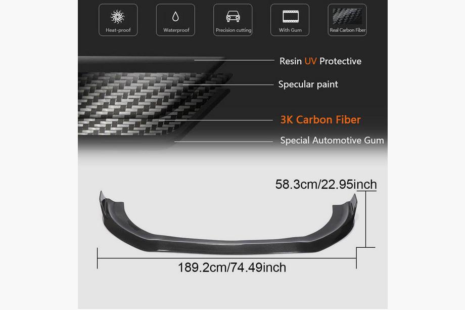Mercedes S-class W222 2013-2022 Front Bumper Lip Spoiler (for S63/S65 AMG 2018-2022, Carbon) Photo 6