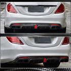 Mercedes S-class W222 2013-2022 Rear bumper diffuser with exhaust tips (for S63 AMG 2014-2017, Carbon) photo 4