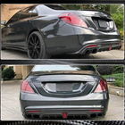 Mercedes S-class W222 2013-2022 Rear bumper diffuser with exhaust tips (for S63 AMG 2014-2017, Carbon) photo 5