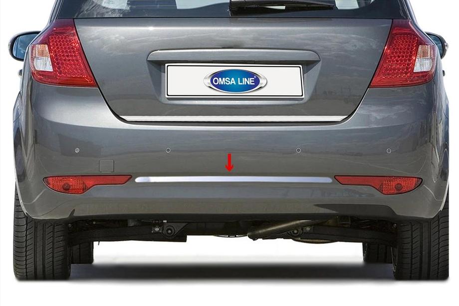 Kia Ceed 2007-2012 Stainless Steel Rear Bumper Protector OmsaLine (2009-2012, HB) Image