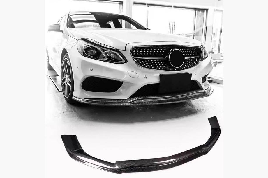 Mercedes E-class W212 2009-2016 Front Bumper Lip V1 for AMG-Line 2013-2016 Carbon Photo 1