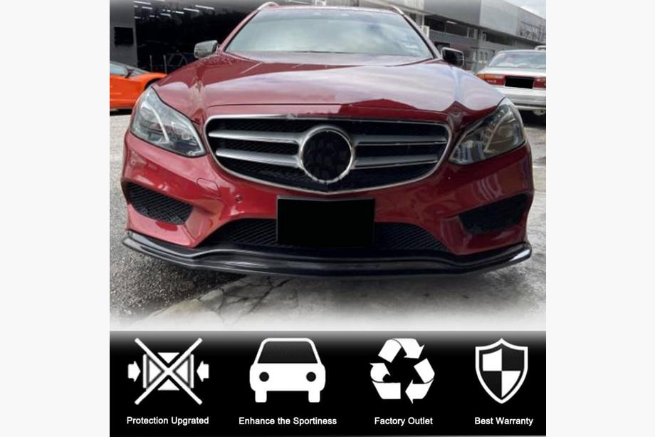 Mercedes E-class W212 2009-2016 Front Bumper Lip V1 for AMG-Line 2013-2016 Carbon Photo 2