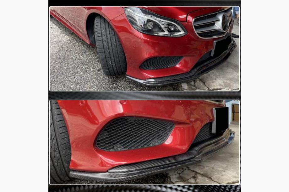 Mercedes E-class W212 2009-2016 Front Bumper Lip V1 for AMG-Line 2013-2016 Carbon Photo 3