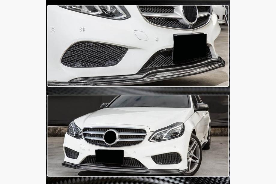 Mercedes E-class W212 2009-2016 Front Bumper Lip V1 for AMG-Line 2013-2016 Carbon Photo 4