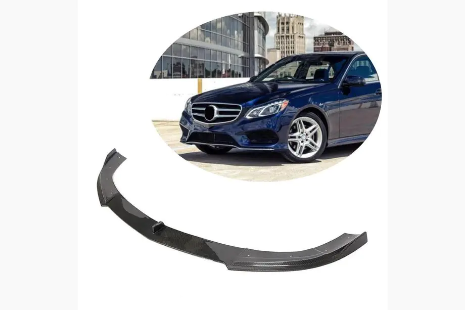 Mercedes E-class W212 2009-2016 Front Bumper Lip V2 for AMG-Line 2013-2016 Carbon Image