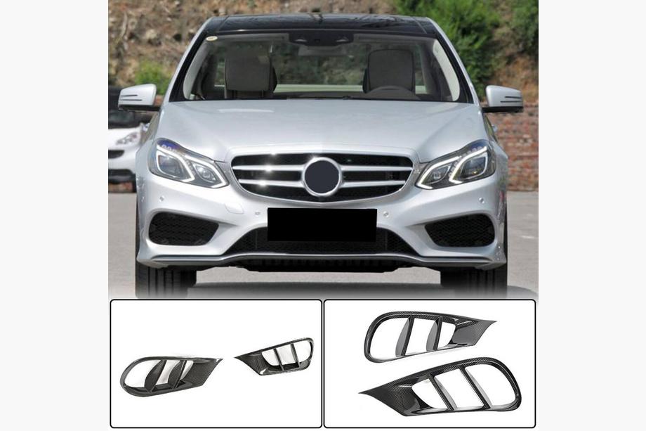 Mercedes E-class W212 2009-2016 Front bumper inserts (for AMG-Line 2013-2016, Carbon) Image