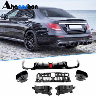 Rear Bumper Diffuser with Tips V1 (for AMG/AMG-Line 2016-2019, Carbon) photo 1