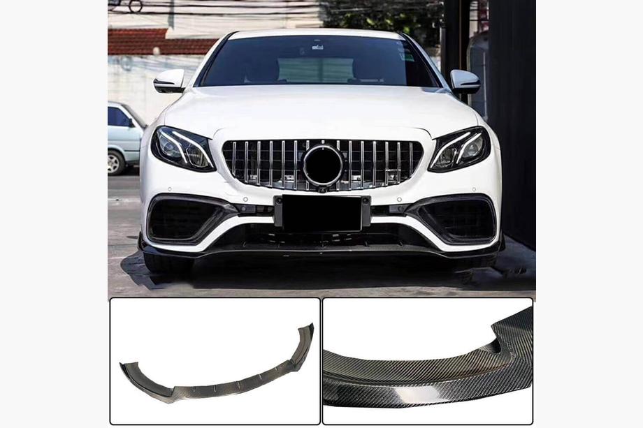 Mercedes E-class W213 2016-2023 Front Bumper Lip V1 for E63 AMG 2016-2019 Carbon Image