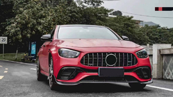 Mercedes E-class W213 2016-2023 Front Bumper Lip Spoiler (for E63 AMG 2020-2023, Carbon) photo 2