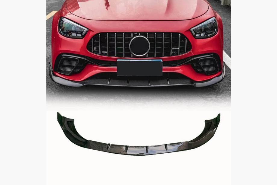 Mercedes E-class W213 2016-2023 Front Bumper Lip Spoiler (for E63 AMG 2020-2023, Carbon) Image