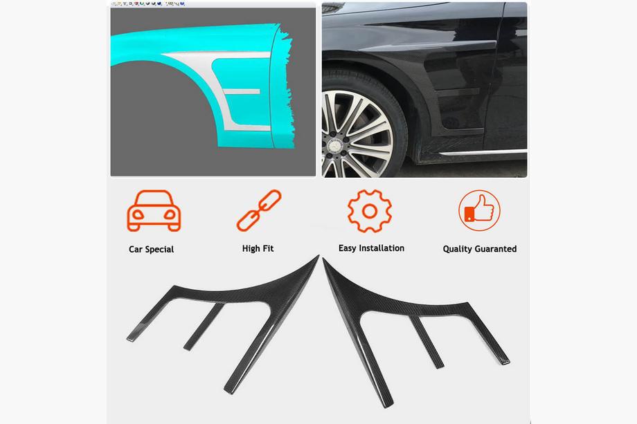 Mercedes E-class W213 2016-2023 Carbon Front Fender Covers (AMG-Line/E43 AMG 2016-2019) Photo 2