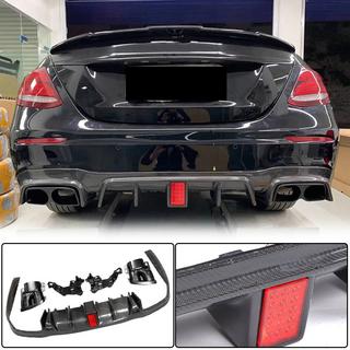 Rear Bumper Diffuser with Tips V2 (for AMG/AMG-Line 2016-2019, Carbon) photo 2