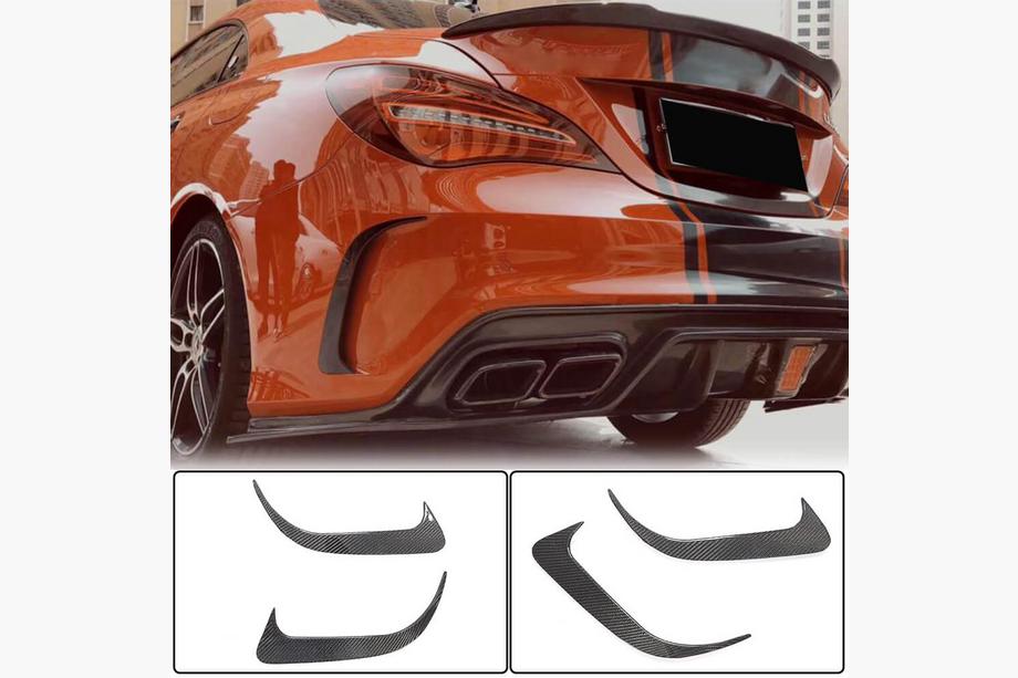 Mercedes CLA C117 2013-2019 Rear Bumper Covers V1 (for AMG-Line / CLA45 AMG SD, Carbon) Image