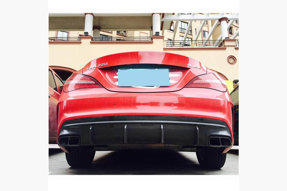 Mercedes CLA C117 2013-2019 Rear Bumper Diffuser V2 (for AMG-Line / CLA45 AMG, Carbon) Photo 2