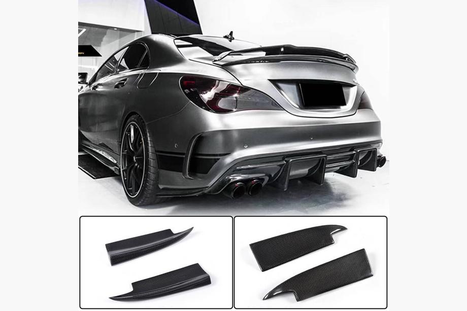 Mercedes CLA C117 2013-2019 Rear Bumper Covers V3 (for AMG-Line / CLA45 AMG SD, Carbon) Image
