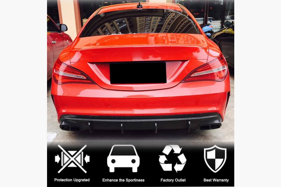 Mercedes CLA C117 2013-2019 Rear Bumper Diffuser for AMG-Line / CLA45 AMG 2017-2019, Carbon Photo 2