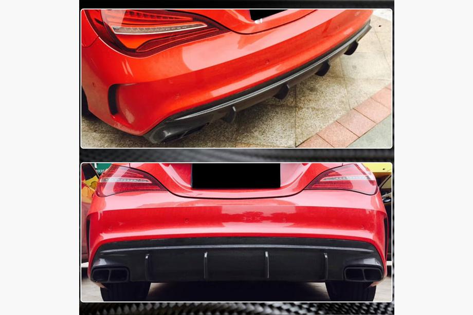 Mercedes CLA C117 2013-2019 Rear Bumper Diffuser for AMG-Line / CLA45 AMG 2017-2019, Carbon Photo 3
