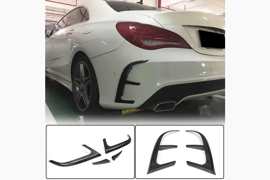 Mercedes CLA C117 2013-2019 Rear bumper covers (for AMG-Line / CLA45 AMG SD 2013-2016, Carbon) Image