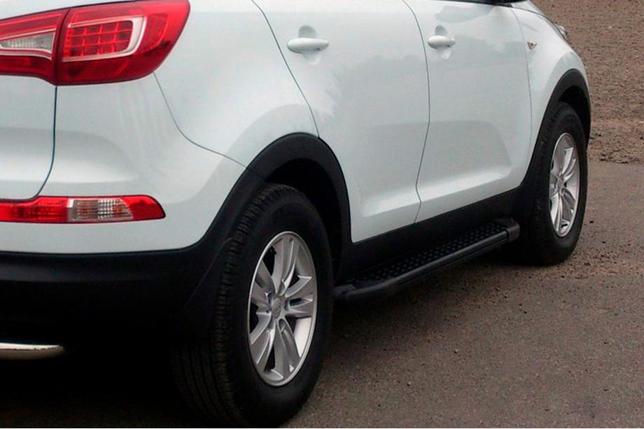 Kia Sportage 2010-2015 Side Steps Allmond Black (2 pcs, aluminum) Image