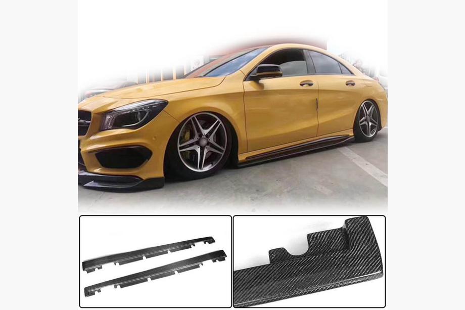 Mercedes CLA C117 2013-2019 Side Skirts V3 (for HB, Carbon) Image