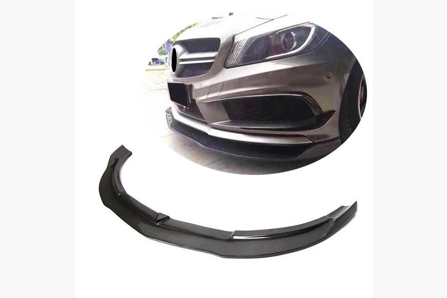 Mercedes A-class W176 2012-2018 Front Bumper Lip V1 for AMG-Line / A45 AMG HB 2013-2015, Carbon Photo 1