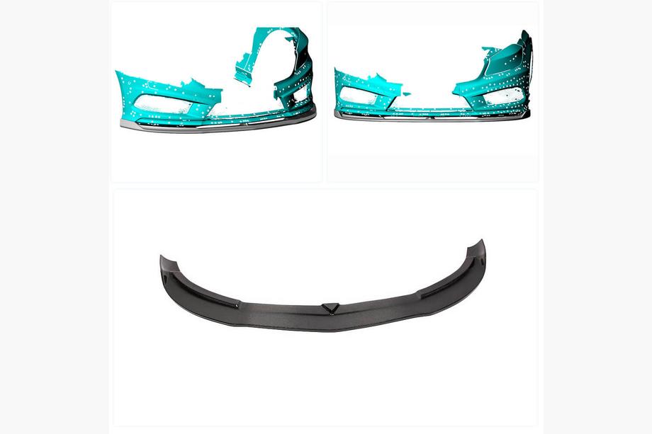 Mercedes A-class W176 2012-2018 Front Bumper Lip V1 for AMG-Line / A45 AMG HB 2013-2015, Carbon Photo 2