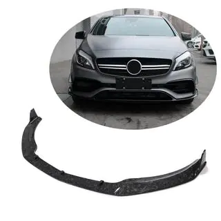 Front Bumper Lip Spoiler (for A45 AMG HB 2016-2018, Carbon) photo 1