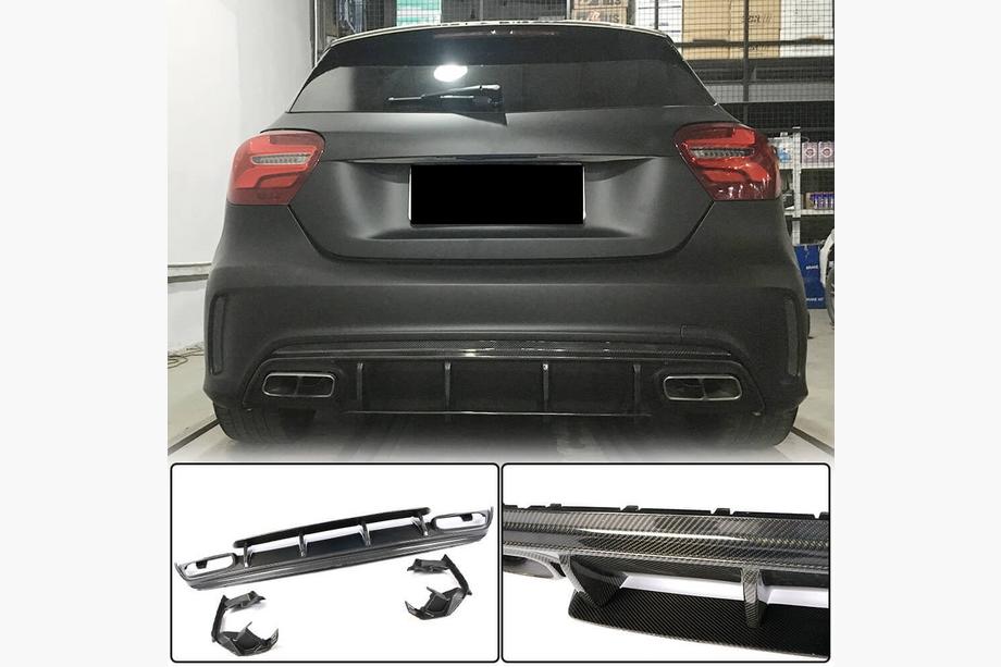 Mercedes A-class W176 2012-2018 Rear Bumper Diffuser V1 for AMG-Line / A45 AMG HB Image