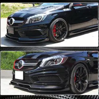 Front Bumper Lip V2 (for AMG-Line / A45 AMG HB 2013-2015, Carbon) photo 3