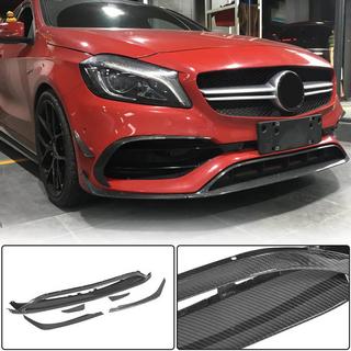 Front Bumper Lip Spoiler (for AMG-Line / A45 AMG HB 2016-2018, Carbon) photo 1