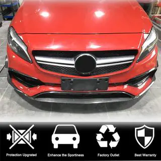 Front Bumper Lip Spoiler (for AMG-Line / A45 AMG HB 2016-2018, Carbon) photo 2