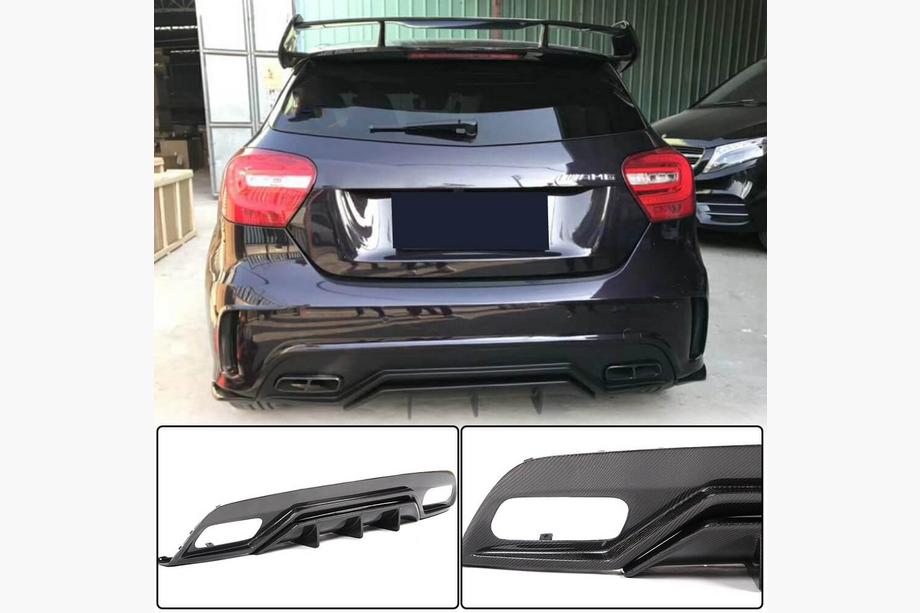 Mercedes A-class W176 2012-2018 Rear Bumper Diffuser V2 (for AMG-Line / A45 AMG HB) Image