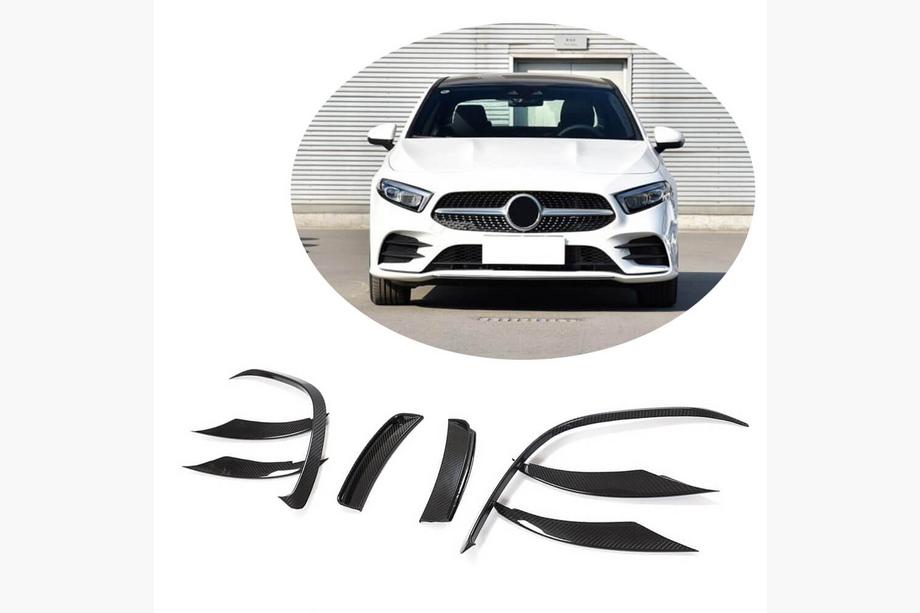 Mercedes A-class W177 2018- Carbon Front Bumper Covers (for AMG-Line SD 2018-2021) Image