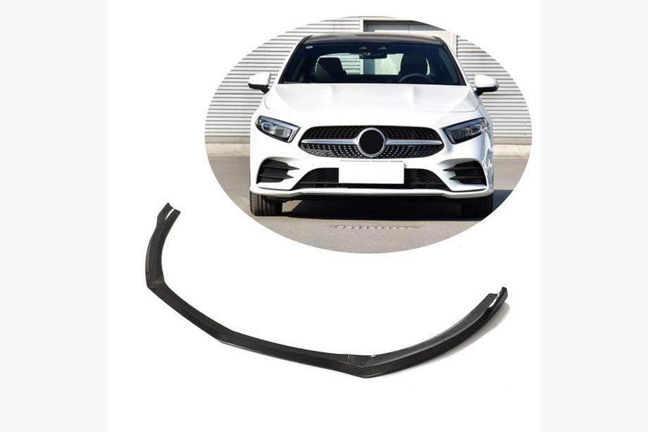 Mercedes A-class W177 2018- Front Bumper Lip V2 for AMG-Line SD 2018-2021 Carbon Image