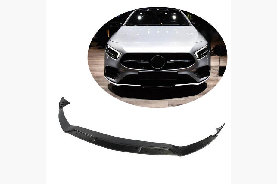 Mercedes A-class W177 2018- Front Bumper Lip V3 for AMG-Line SD 2018-2021 Carbon Photo 1