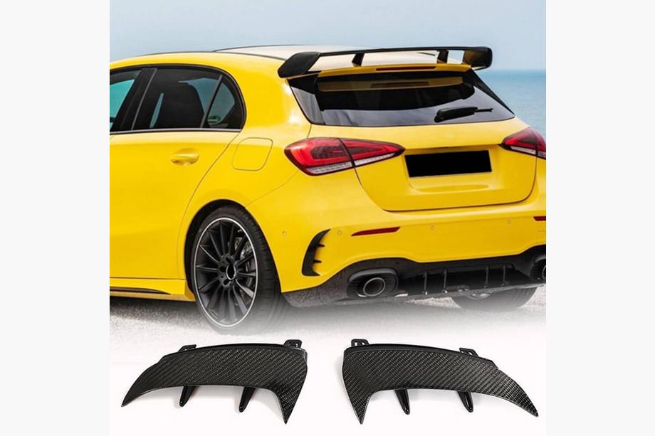 Mercedes A-class W177 2018- Rear bumper covers (for A45 AMG 2021-2023, Carbon) Photo 1
