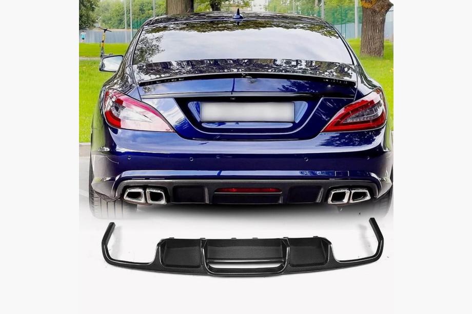 Mercedes CLS C218 2011-2018 Rear Bumper Diffuser (for Base/CLS63 AMG 2015-2018, Carbon) Image