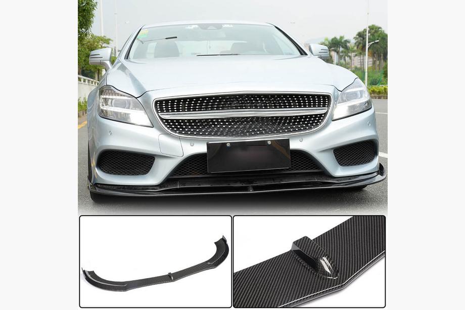 Mercedes CLS C218 2011-2018 Front Bumper Lip Spoiler (for Base SD 2015-2018, Carbon) Photo 1