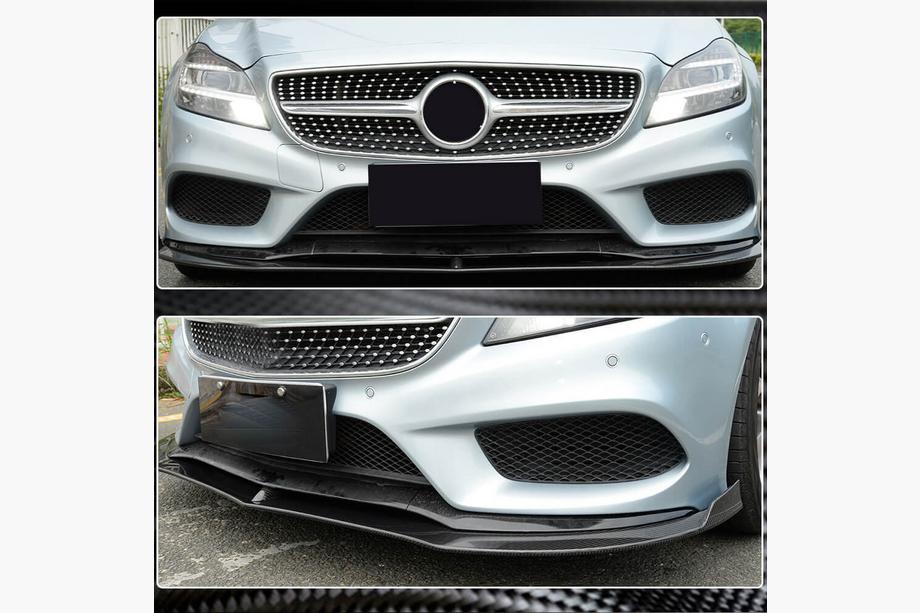 Mercedes CLS C218 2011-2018 Front Bumper Lip Spoiler (for Base SD 2015-2018, Carbon) Photo 3