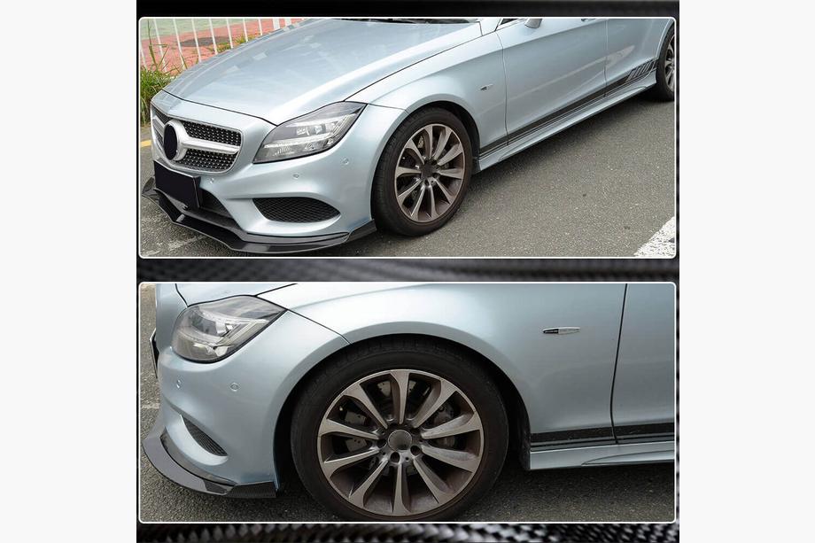 Mercedes CLS C218 2011-2018 Front Bumper Lip Spoiler (for Base SD 2015-2018, Carbon) Photo 4