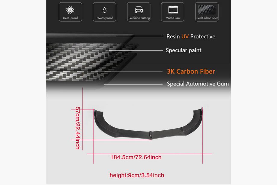 Mercedes CLS C218 2011-2018 Front Bumper Lip Spoiler (for Base SD 2015-2018, Carbon) Photo 5