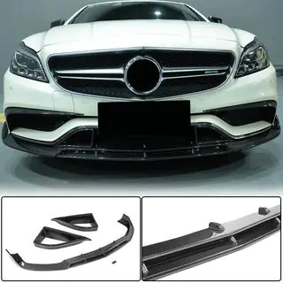 Front Bumper Lip V1 Add-on (for CLS63 AMG SD 2015-2018, Carbon)