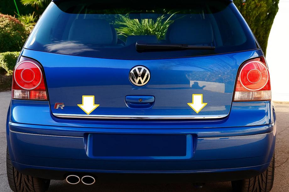 Volkswagen Polo 2001-2009 Trunk trim 2005-2009 stainless steel Image