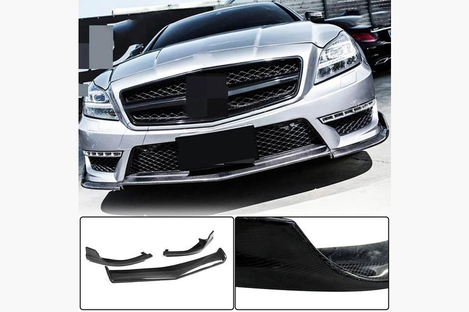 Mercedes CLS C218 2011-2018 Front Bumper Lip V1 Spoiler (for CLS63 AMG SD 2011-2014, Carbon) Image