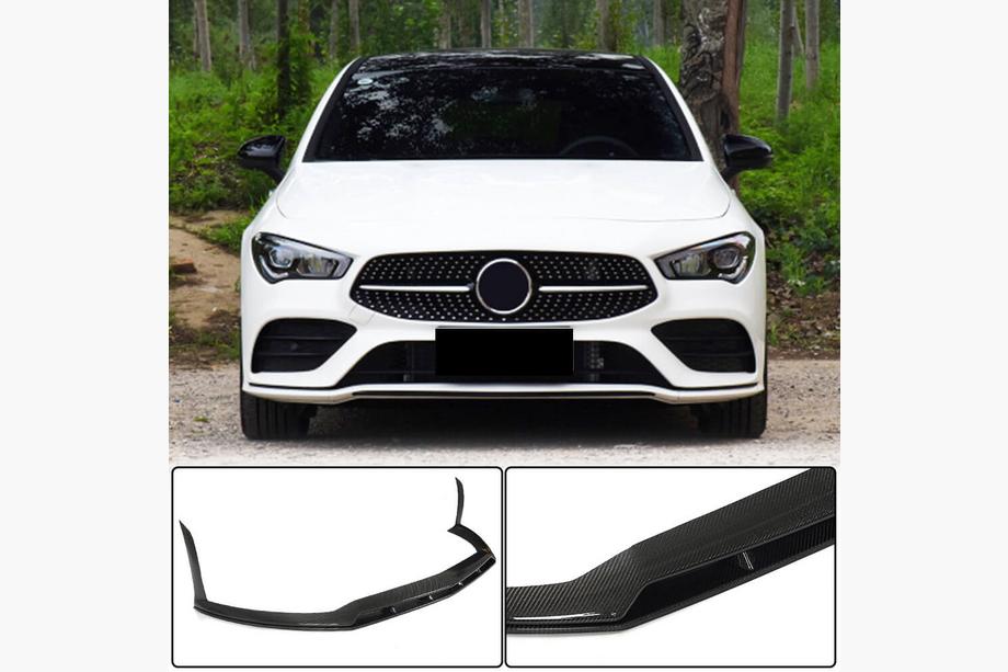 Mercedes CLA C118 2019- Front Bumper Lip Spoiler (for AMG-Line / CLA35 AMG SD 2019-2022, Carbon) Image