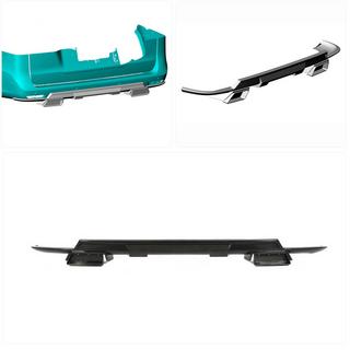Rear Bumper Diffuser V1 for V-Class 2014-2019 Carbon photo 2