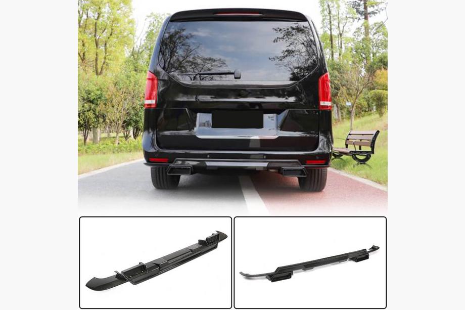 Mercedes Vito/V-class W447 2014- Rear Bumper Diffuser V1 for V-Class 2014-2019 Carbon Image